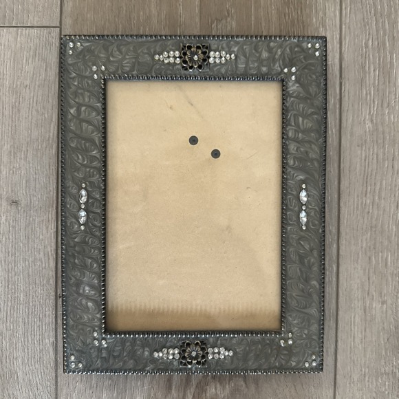 The Unbranded Brand Other - Green Marbled Enamel Art Deco Style‎ Frame with Rhinestone Accents 5x7